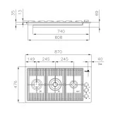 Gas cooking plan Foster 7680 006: Elegance and Power in Kitchen