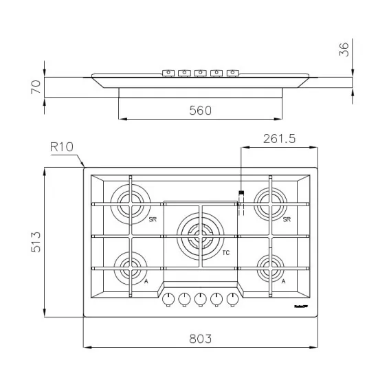 Plan de cocina de gas Foster 7601 632: Elegancia y rendimiento en la cocina