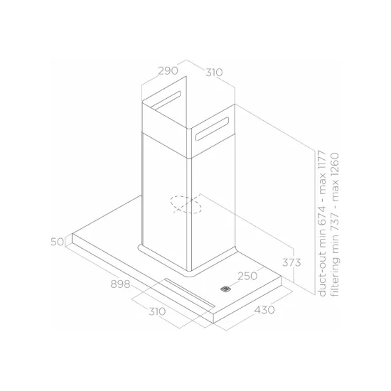 Cappa a parete Elica BIO nero cornice in rovere design naturale e prestazioni elevate