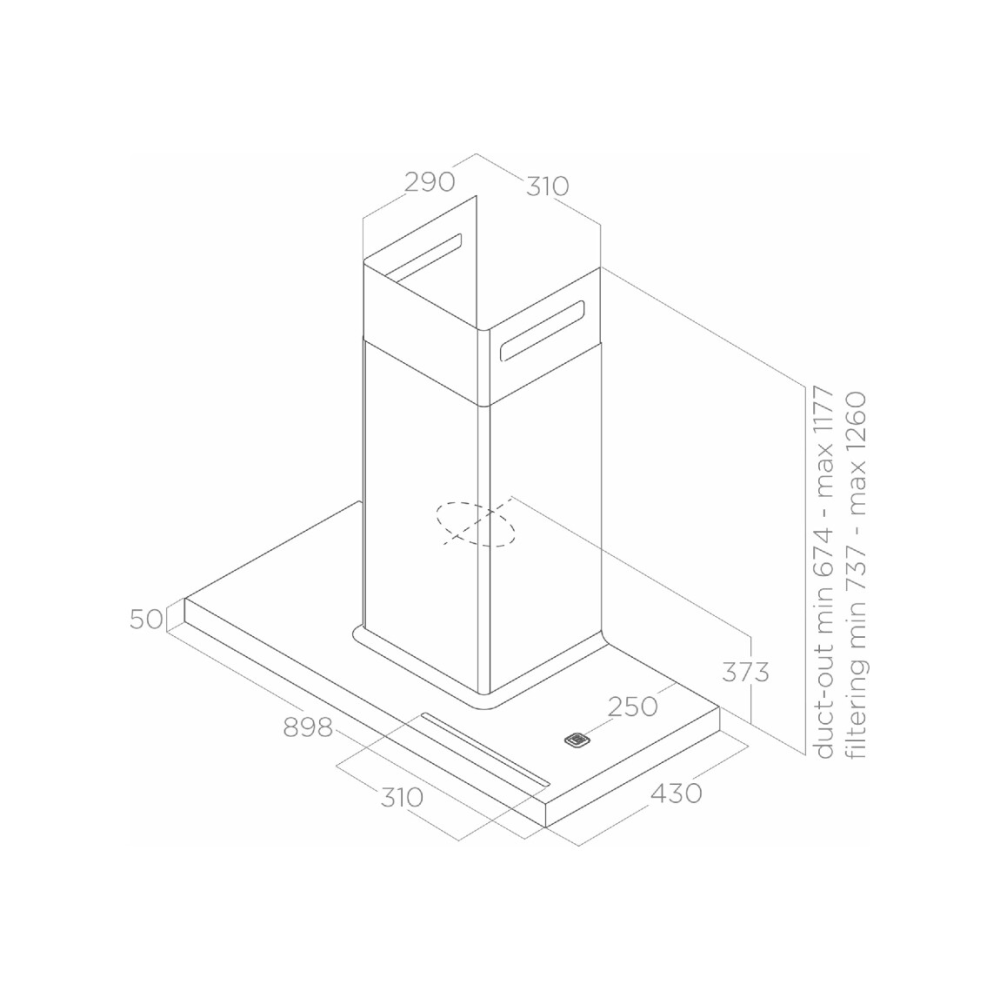 Cappa a parete Elica BIO nero cornice in rovere design naturale e prestazioni elevate