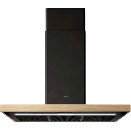 Wall hood Elica BIO black frame in oak natural design and high performance