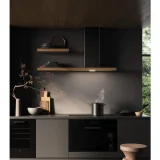 Cappa a parete Elica BIO nero cornice in rovere design naturale e prestazioni elevate