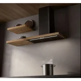 Cappa a parete Elica BIO nero cornice in rovere design naturale e prestazioni elevate
