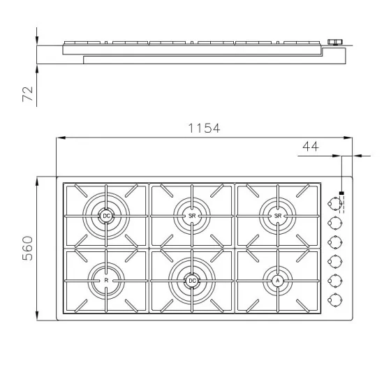 Piano Cottura a Gas Foster 7639 008: Potenza e Eleganza per la Tua Cucina