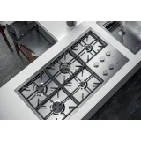 Gas cooking plan Foster Milan 120 cm, 5 Cookers, Design Filotop, Stainless Steel Brushed - Duegstore