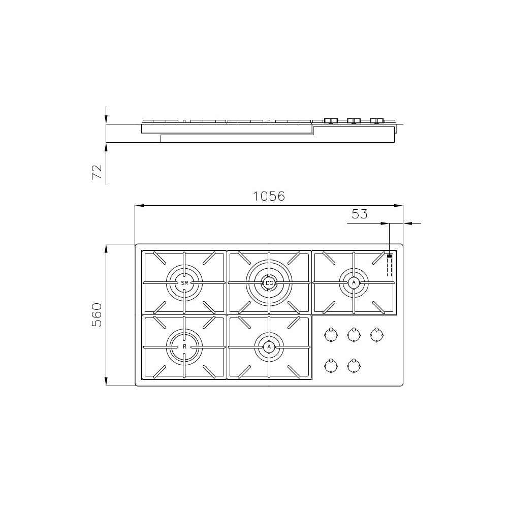 Plan de cuisson du gaz Foster Milano 7640 008 - Design Rame, Excellente performance