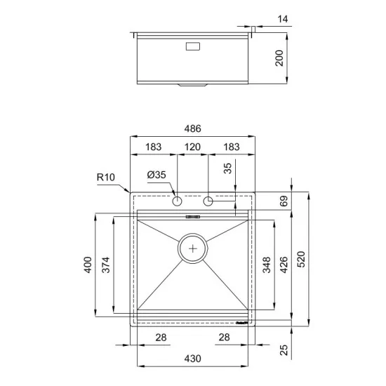 Kitchen sink Foster 1031 050: Modern design and functionality