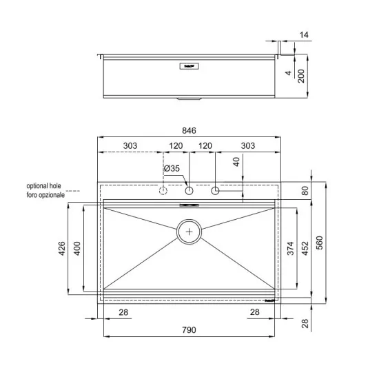 Professional kitchen sink: Foster 1025 050 at the best price