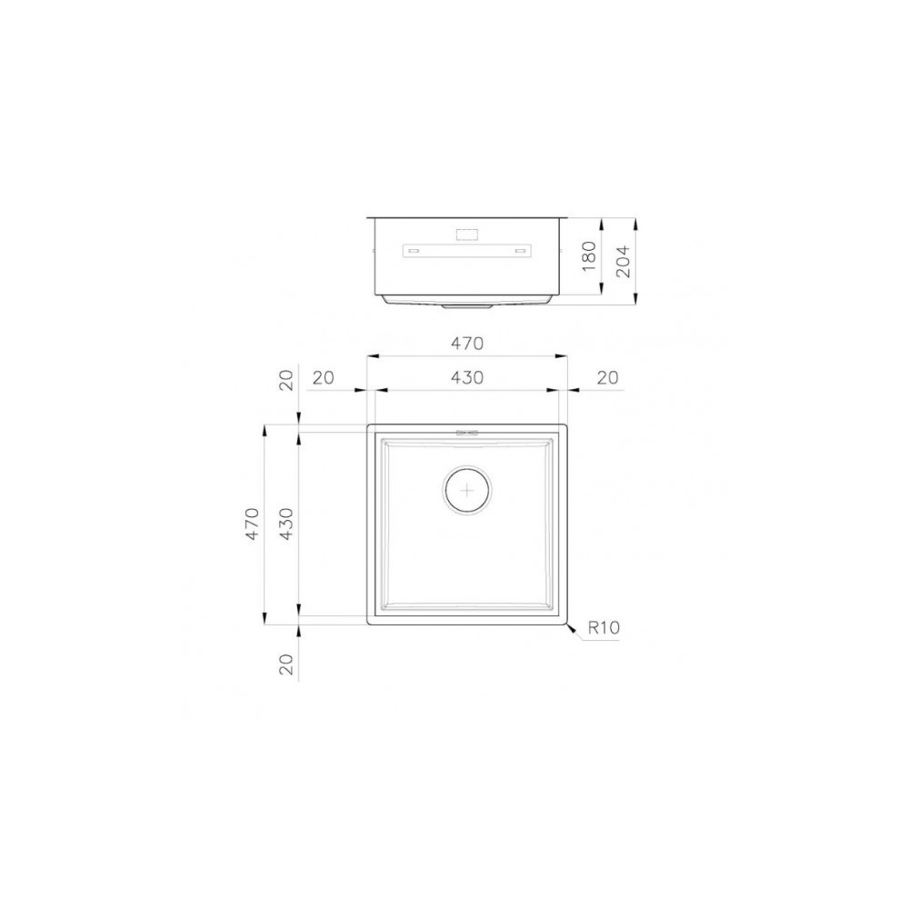 Lavello Foster Quadra EVO 1254 050 - Acciaio Inox, Design Moderno, Base 60 cm