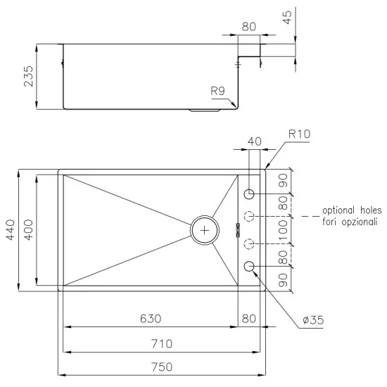 fregadero de cocina 80 cm Foster: Calidad y Diseño