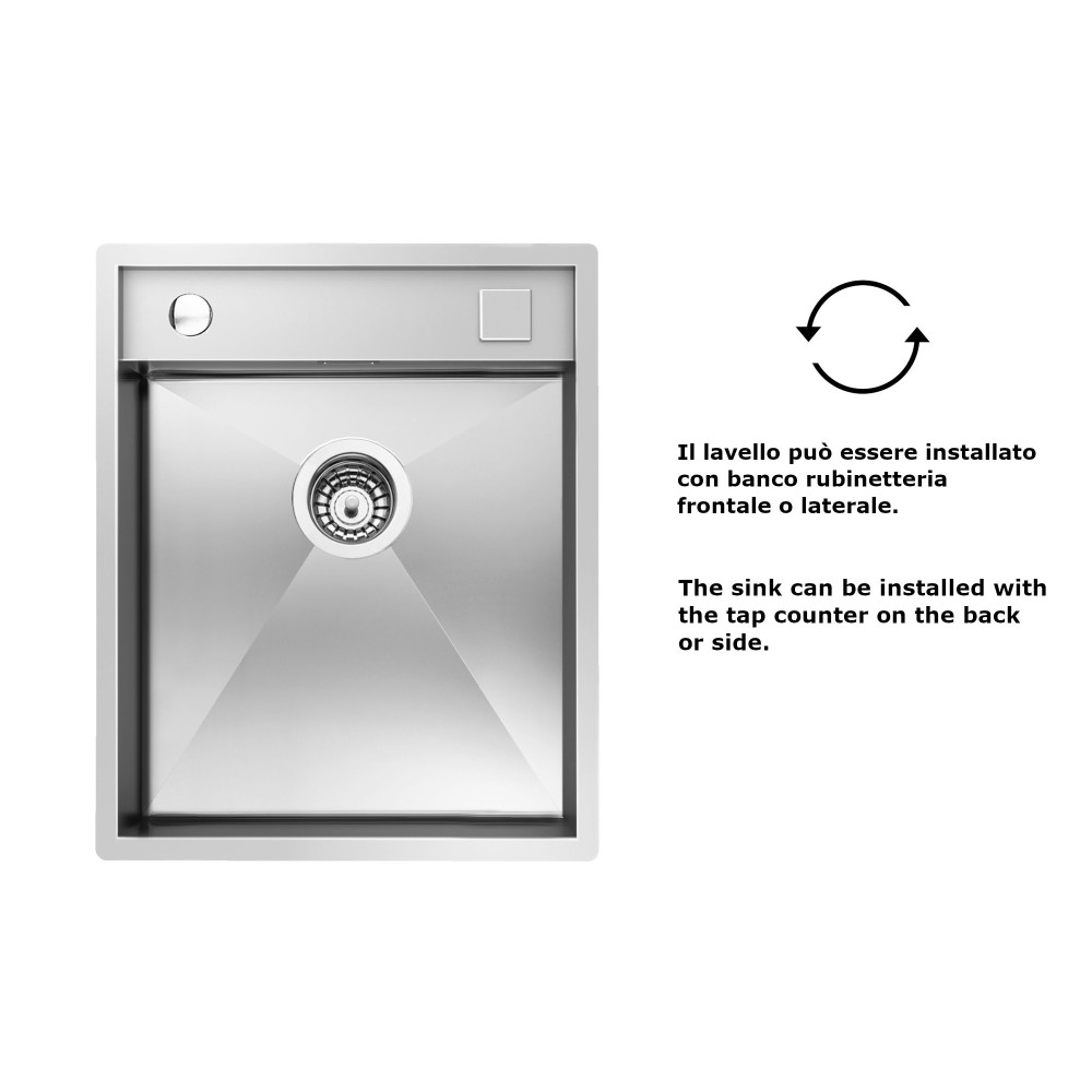 The sink Foster Quadra 1 tub 60 cm - Stainless Steel Brushed - 1235 050