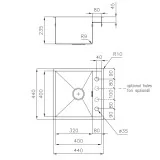 El fregadero Foster 1236 050 - Acero inoxidable, Base 60 cm - Quadra