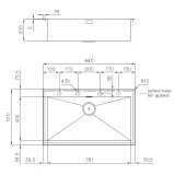 The sink Foster 1219 050 - Stainless Steel Brushed - 1 Bath - Square