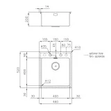Die Spüle Foster S4001 - Edelstahl, 1 Badewanne, Basis 80 cm - Modernes und funktionales Design
