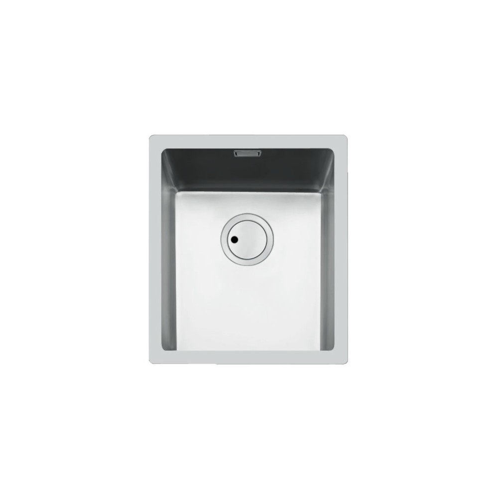 Elegante fregadero de cocina Foster S4001 de acero inoxidable cepillado. Diseño moderno, filotop, una bañera grande. Perfecto pa