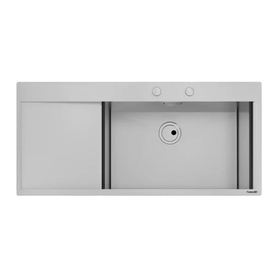 Élégant évier de cuisine Foster Nouvelle vague à 1 baignoire. Fabriqué en acier inoxydable de haute qualité, il offre un design