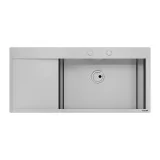 Elegante Küchenspüle Foster Neue Welle in 1 Wanne. Aus hochwertigem Edelstahl gefertigt, bietet es ein modernes Design und Funz