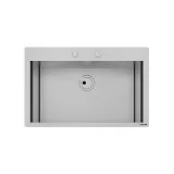 Évier de cuisine Foster 80 cm, design moderne, fil, acier inoxydable AISI 304