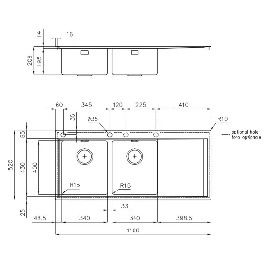 Foster 1252 051: Professional kitchen sink