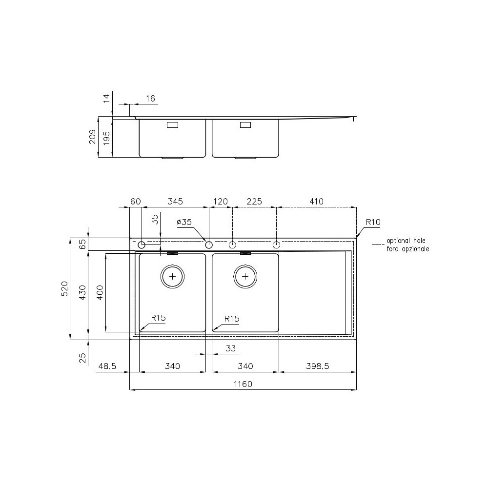 Foster 1252 051: Professionelle Spülbecken