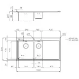Kitchen sink Foster 1251 051 - Stainless steel AISI 304, Resistant and Functional