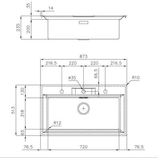 The sink Foster 2977 060: Resistant, functional, aesthetically appealing