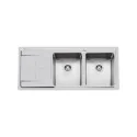 Lavello Cucina Foster 2222 051 - Acciaio Inox Spazzolato, 2 Vasche