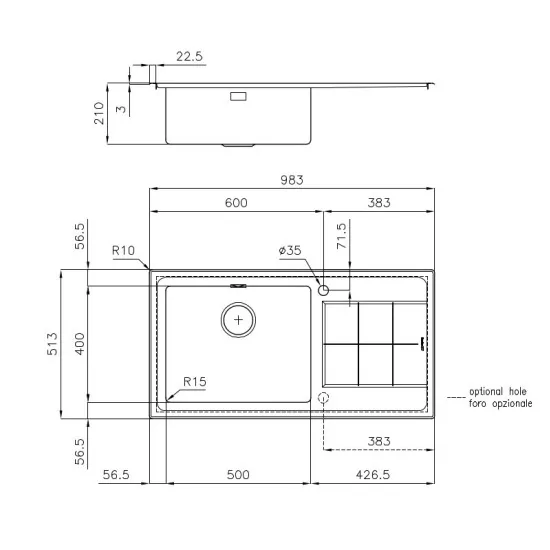 Die Spüle Foster 2263 051: Robust, funktional, modern