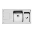 Lavello Foster KE 2297 051 - Acciaio Inox Spazzolato, 2 Vasche, Gocciolatoio - Design Moderno e Funzionale