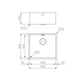 Foster 2154 050: Monovasca filotop sink, perfect for modern kitchens