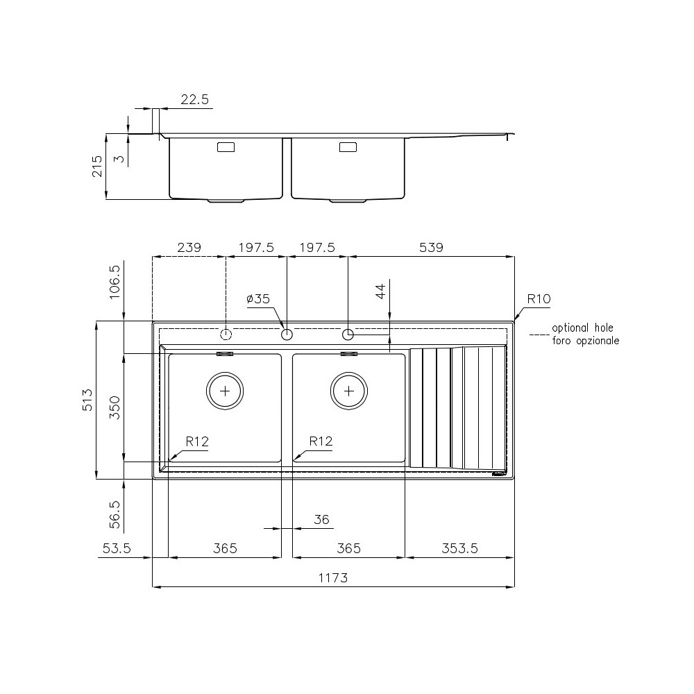 Foster 4503 051: Fregadero de cocina 2 cuencas, acero inoxidable AISI 304, resistente y elegante