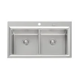 Foster 4502 050: Lavello cucina inox, doppia vasca, semifilo, stile minimalista