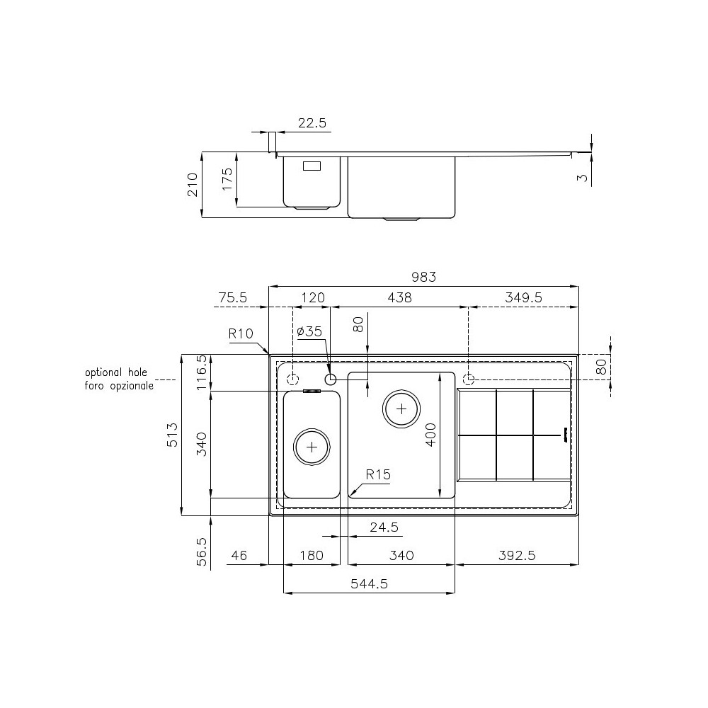 Kitchen sink Foster 2297 051, durable and functional.