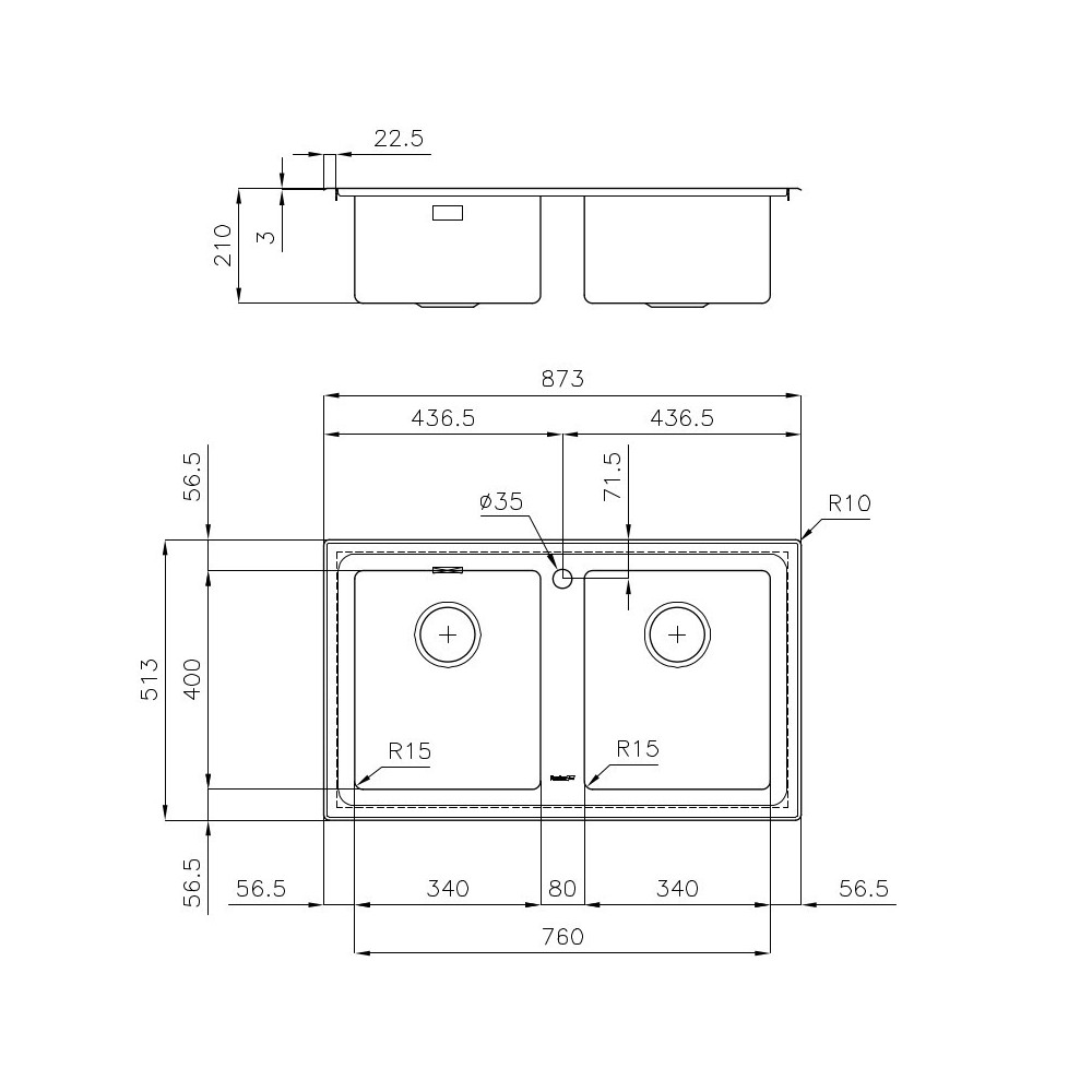 The sink Foster 2283 050: Buy Online Best Stainless Steel Washer for Your Kitchen