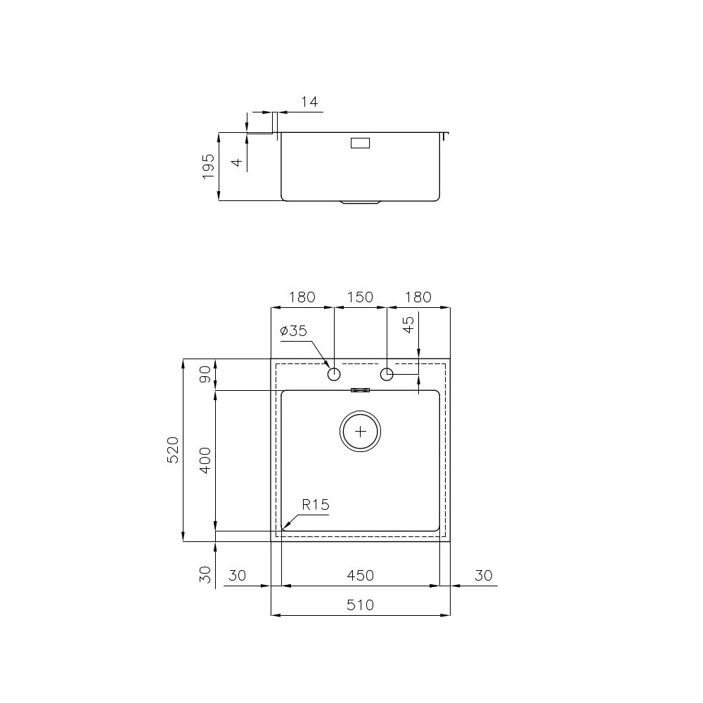 Fregadero de cocina Foster 2274 050 - 1 bañera profunda - Fácil instalación