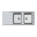 Lavello Cucina Foster Elettra 2 Vasche - Acciaio Inox Spazzolato - 5812 061