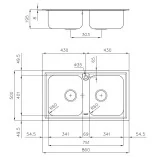 厨房水槽 Foster 5886 060: 2辆坦克, 无污铁碎,易安装