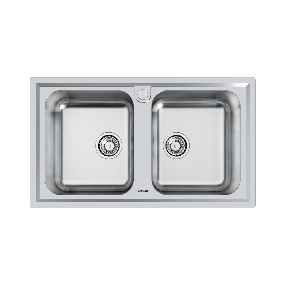 Lavello Cucina Foster 5886 060: 2 Vasche, Acciaio Inox Spazzolato, Installazione Facile