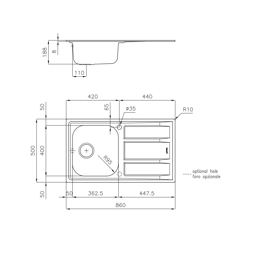 Foster 1971 061: Lavello in Acciaio Inox Resistente e Funzionale per la Tua Cucina