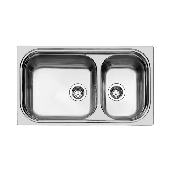 El fregadero Foster 1562 002 tención Acero inoxidable, 2 cuencas