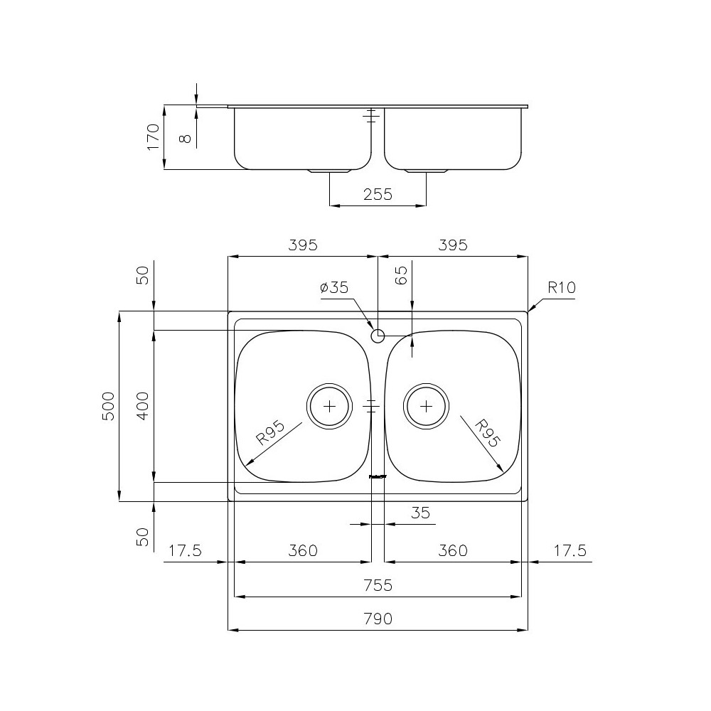 Lavello Doppia Vasca Foster 79 cm - Perfetto per Cucine Grandi e Famiglie Numerose