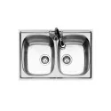 Fregadero de cocina Foster 1279 060 - 2 Grandes buques 79x50 cm - Acero inoxidable