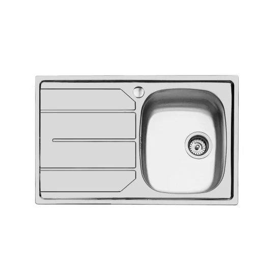 Kitchen sink Foster 79x50 cm - 1 bathtub - Stainless steel - Resistant and functional