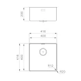 Foster 4340 051: Fregadero de cocina de acero inoxidable, diseño moderno, instalación en la parte superior