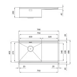 Foster 1040 851: Fregadero de cocina de acero inoxidable