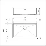 Fregadero de cocina Foster 1717850 - Acero inoxidable - Sottotop