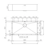 Foster 1218 850: Évier de bain unique AISI 304 en acier inoxydable