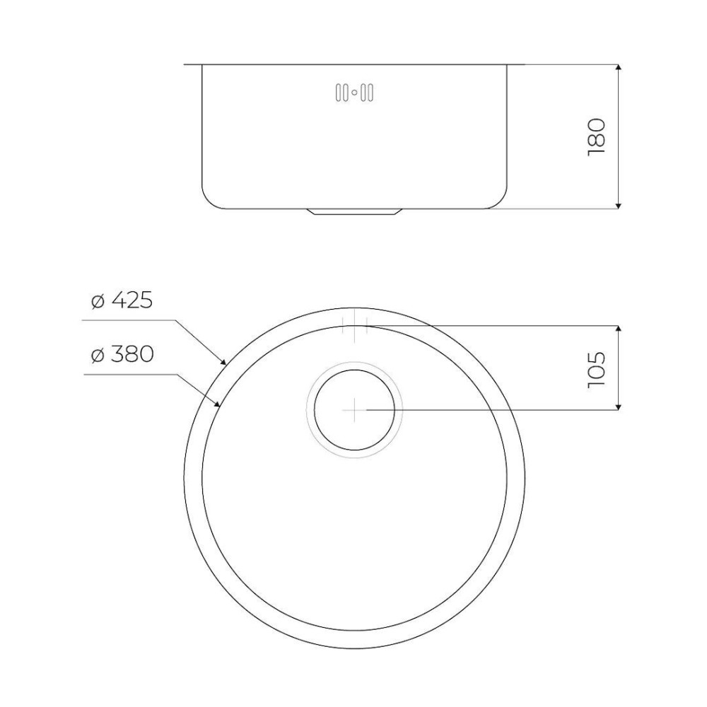 厨房水槽 Foster 1130 860,副顶部,1个浴缸,425毫米,刷不锈钢