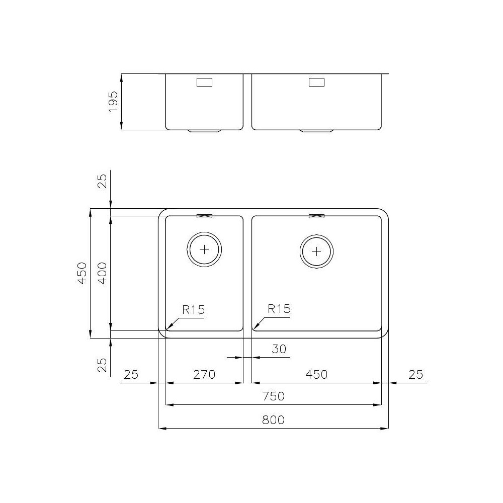 Küchenspüle Foster 2205 850: professionelle qualität, modernes design, einfach zu reinigen.