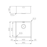 Кухонные раковины Foster 2156 850, подтоп, щетка из нержавеющей стали, минималистский дизайн